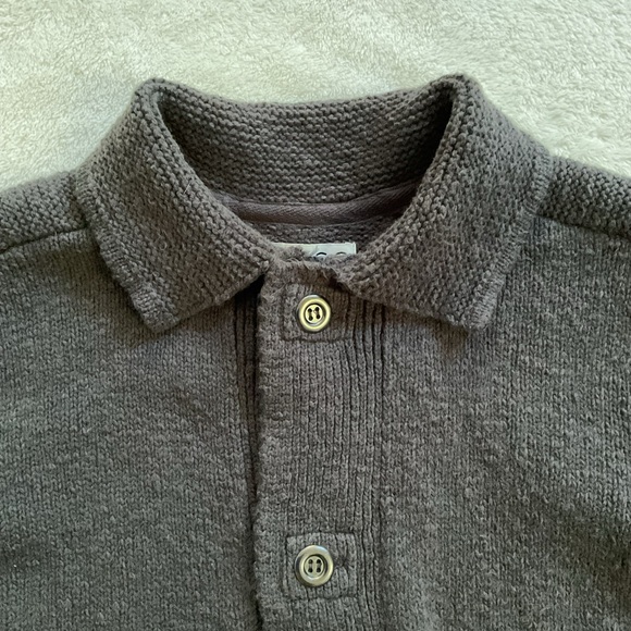 Reiss Men’s Slim Fit Button-Up Cardigan – Charcoal Gray Wool Blend (L) - Picture 9 of 16